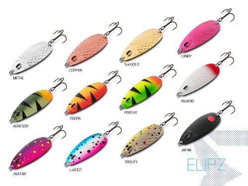 Delphin ELIPZ FullSCALE támolygó kanál 12g TIGERA Hook #2