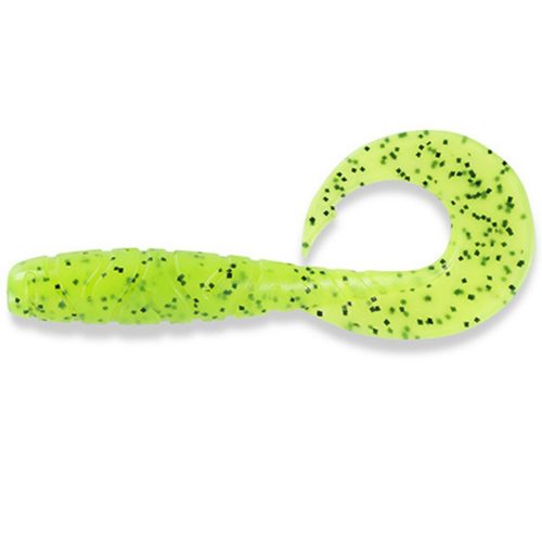 FISHUP_MIGHTY GRUB 4.5" (4PCS.), #055 - CHARTREUSE/BLACK