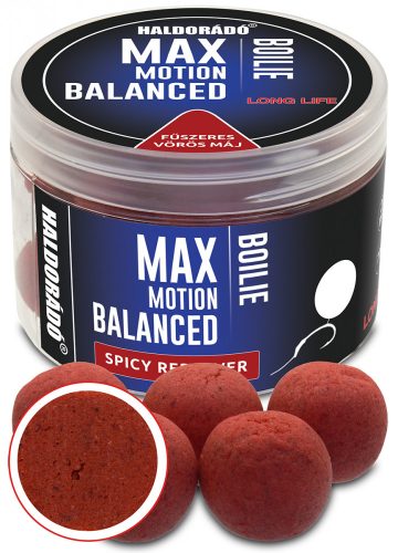 HALDORÁDÓ MAX MOTION Bojli Balanced 20 mm - Fűszeres Vörös Máj 70 g