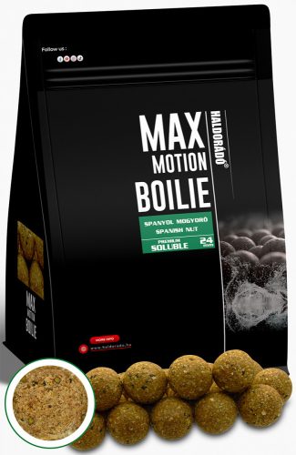 HALDORÁDÓ MAX MOTION Bojli Premium Soluble - Oldódó 24 mm - Spanyol Mogyoró 800 g