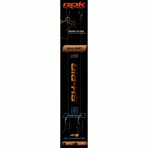 ROK SH-RIG Wide Gape - 2db/csomag - előkötött horog - 8 - 0,32mm