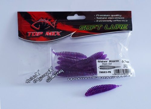 Top Mix Shiner Worm Purple Red 60 mm