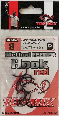 TOP MIX Method Feeder horog #8, vörös