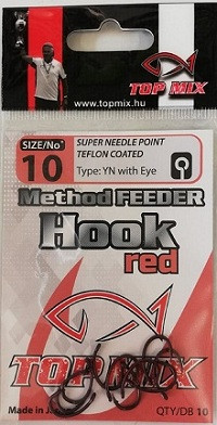 TOP MIX Method Feeder horog #10, vörös